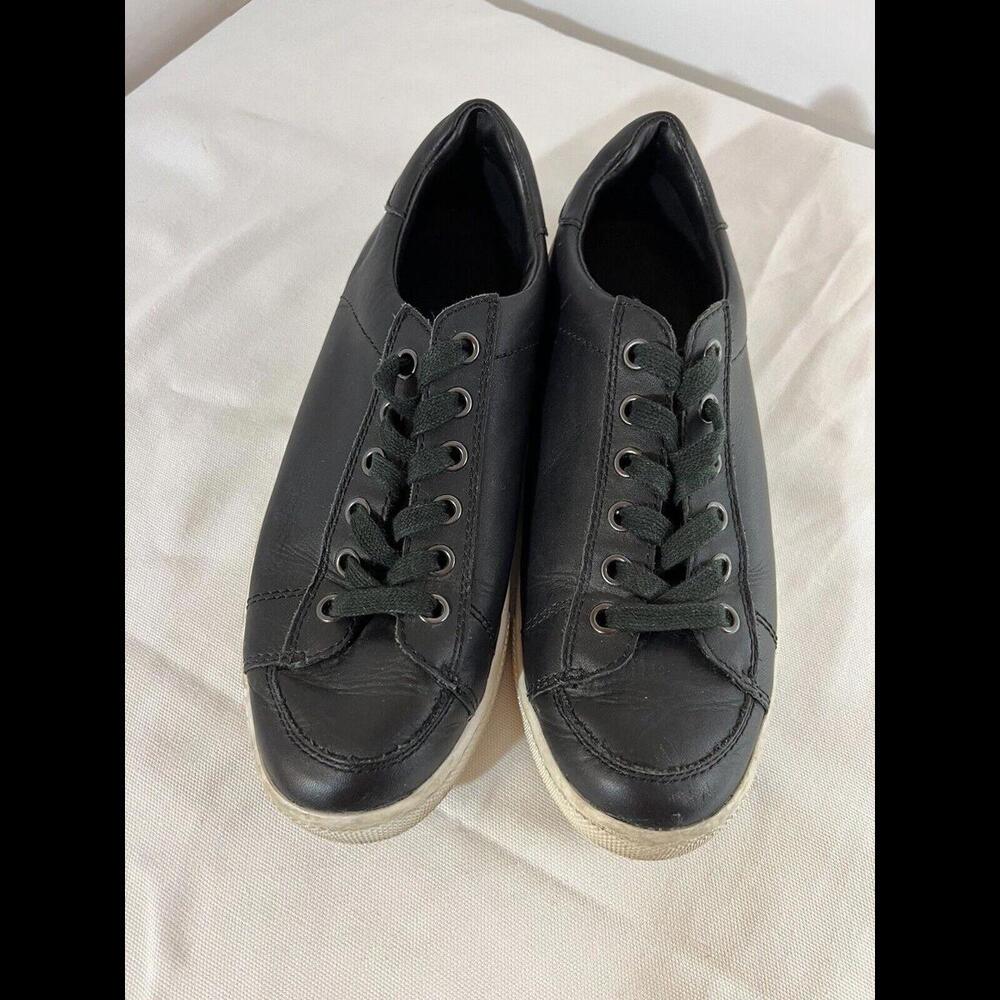 Coach Womens Shoes Size 7 B Black Leather Sneakers  Lace Up